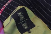 Holland Esquire Black Rope Stripe Wool Suit +H.Esq FREE SUIT CARRIER Uk38 *BNWT*