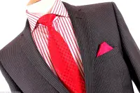Holland Esquire Dark Grey Pinstripe Wool Suit UK42 EU52 C42 x W36 NEW + TAGS