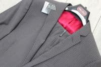 Holland Esquire Dark Grey Pinstripe Wool Suit UK48 EU58 C48 x W42 NEW + TAGS