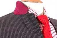 Holland Esquire Dark Grey Pinstripe Wool Suit UK48 EU58 C48 x W42 NEW + TAGS