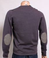 Holland Esquire DK Grey COTTON & SILK V Neck Cardigan Jumper Sweater SMALL *BNWT*