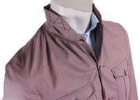 HOLLAND ESQUIRE Gingham Check Cotton Safari Jacket Coat UK40 EU50 MEDIUM