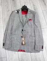 Holland Esquire Grey Dogtooth Overcheck WOOL & CASHMERE Suit Uk38 *BNWT*
