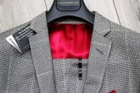 Holland Esquire Grey Dogtooth Overcheck WOOL & CASHMERE Suit Uk38 *BNWT*