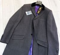 Holland Esquire Grey Yorkshire Moon Wool Twill Fly Overcoat