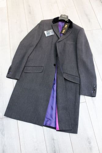 Holland Esquire Grey Yorkshire Moon Wool Twill Fly Overcoat