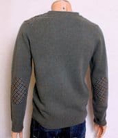 HOLLAND ESQUIRE HAND CUSTOMISED 100% LAMBSWOOL Crew Neck Jumper Sweater MED BNWT