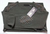 HOLLAND ESQUIRE HAND CUSTOMISED 100% LAMBSWOOL Crew Neck Jumper Sweater MED BNWT
