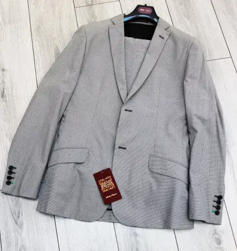 Holland Esquire Houndstooth Dogtooth Cotton Suit C40 x W33 NEW + TAGS