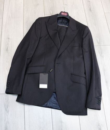 Holland Esquire Navy Pinstripe Wool Suit New With Tags