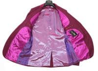 HOLLAND ESQUIRE Pink Panel LAMBSWOOL Slim Fit Jacket Blazer UK40 EU50 NEW + TAG