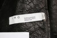 IRO PARIS Black MERWIN Leather Shearling Hooded Jacket Coat BRAND NEW + TAGS