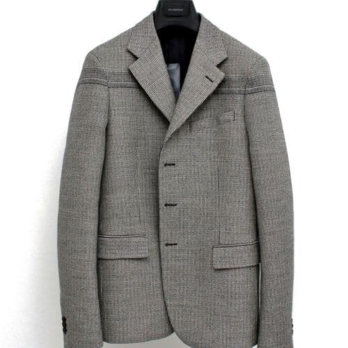 JIL SANDER Tailor Made Heavy Wool & Cotton Zigzag Sports Coat Blazer Suit Jacket