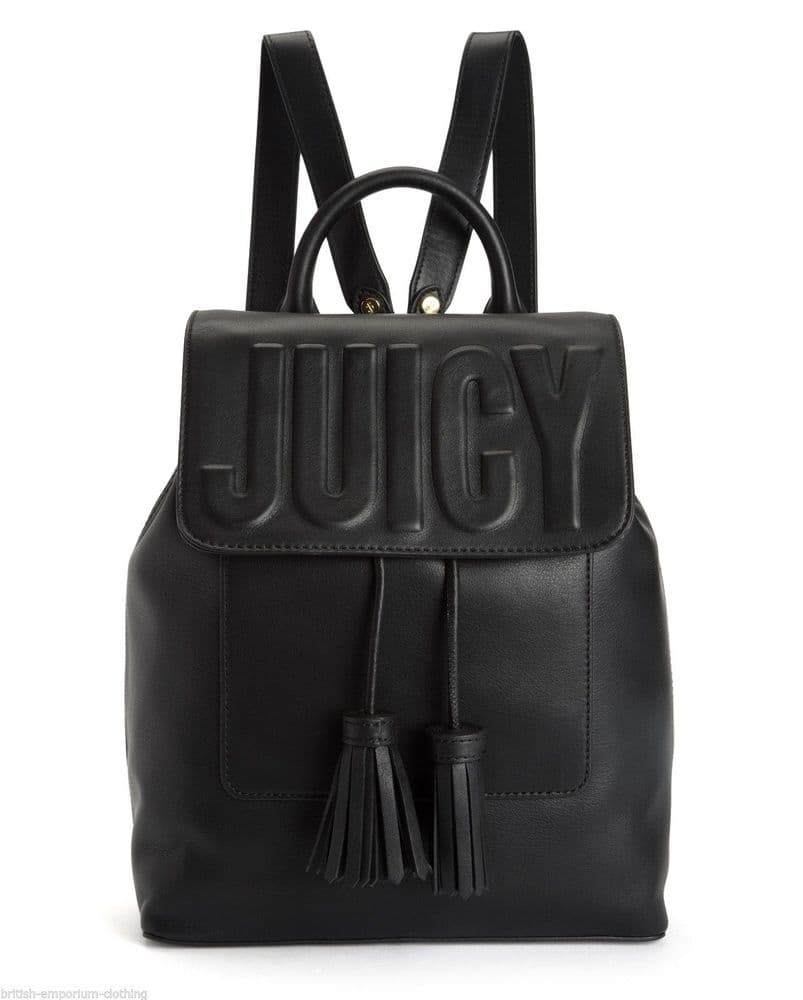 JUICY COUTURE Black Leather LAUREL Backpack Bag Rucksack BNWT