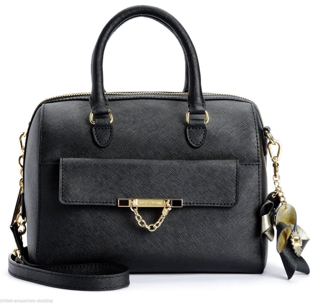 JUICY COUTURE Black SAFFIANO Leather BRENTWOOD Duffle Bag BNWT