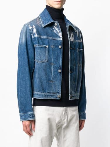 MAISON MARGIELA Denim Cotton & PVC Panelled Jean Jacket UK38 IT48 MED New + Tag