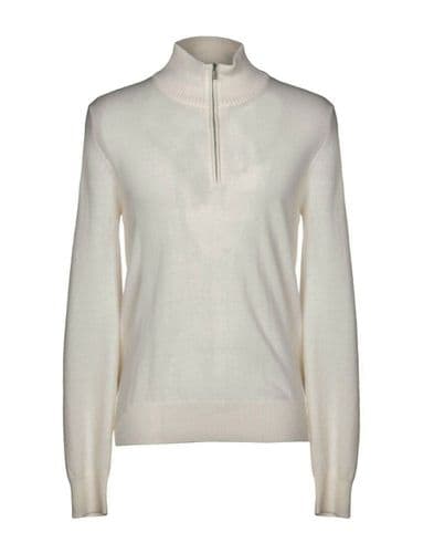 MAISON MARTIN MARGIELA Half Zip Suede Elbow Wool Jumper Sweater MED UK38 IT48