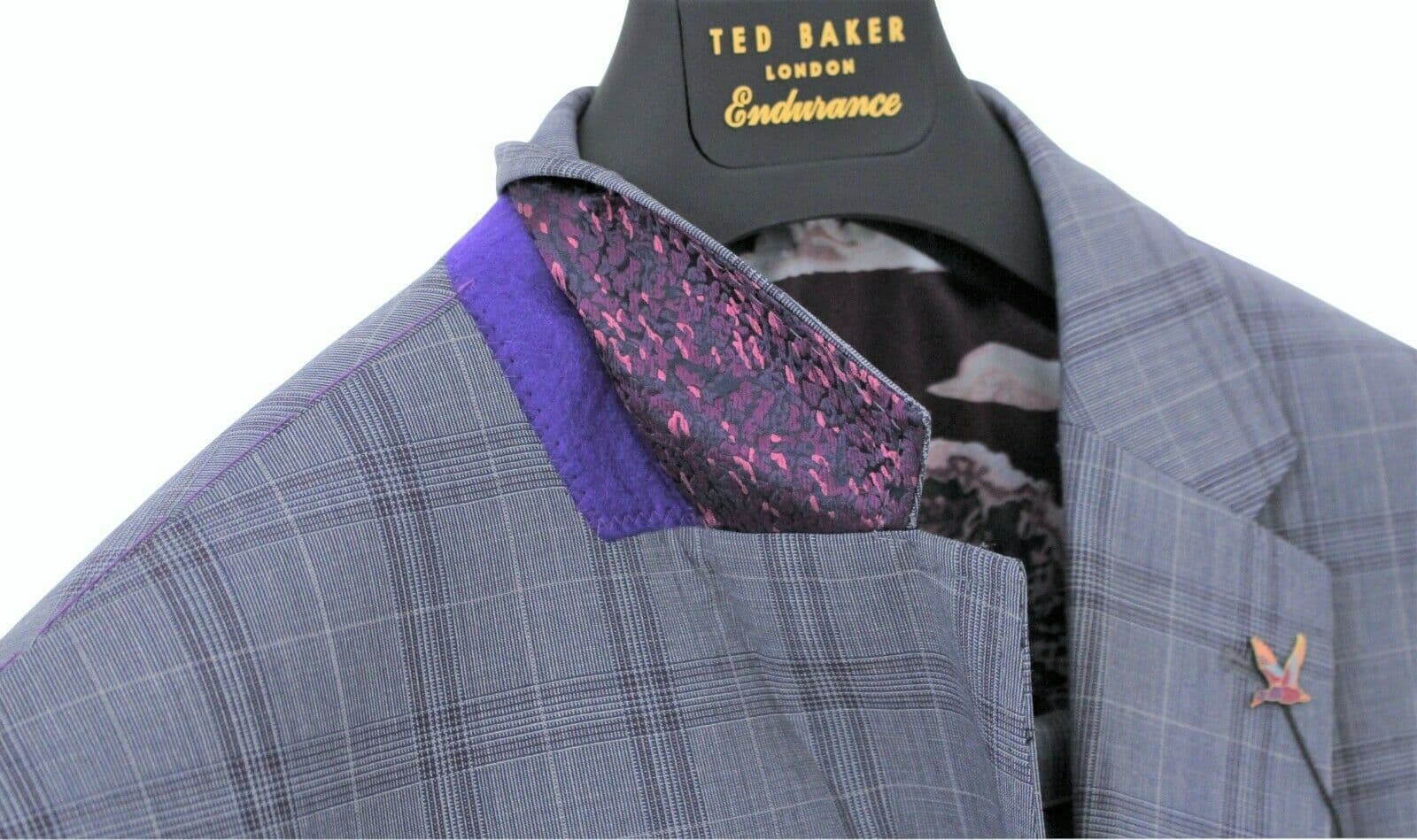 Check Ted Baker Endurance Jacket TED BAKER BLUE POW PLAID CHECK