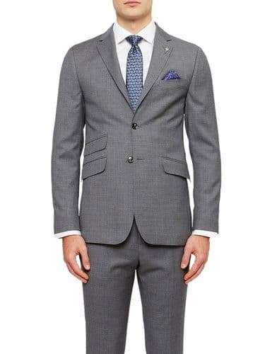 TED BAKER Grey Soft ITALIAN Woven Wool Suit & Bag C44 x W40 x L32 NEW + TAGS