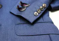 TED BAKER Navy Textured ITALIAN WOOL Suit Jacket Blazer UK38 US38 EU48 NEW +TAGS