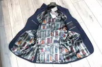 TED BAKER Navy Textured ITALIAN WOOL Suit Jacket Blazer UK38 US38 EU48 NEW +TAGS