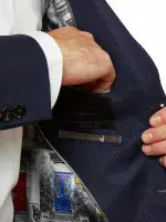 TED BAKER Navy Textured ITALIAN WOOL Suit Jacket Blazer UK38 US38 EU48 NEW +TAGS