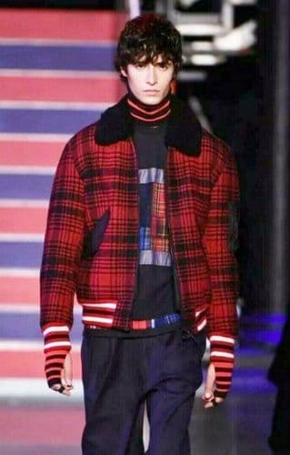 TOMMY HILFIGER Red Shearling Wool & Leather Trim Jacket Coat UK38 IT48 MED NEW