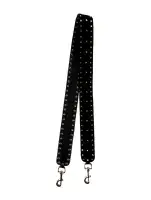 Valentino Garavani Black Velvet & Leather Rockstud Shoulder Bag Strap