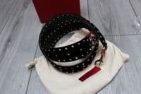 Valentino Garavani Black Velvet & Leather Rockstud Shoulder Bag Strap