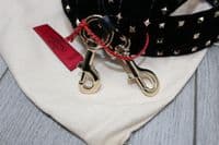 Valentino Garavani Black Velvet & Leather Rockstud Shoulder Bag Strap