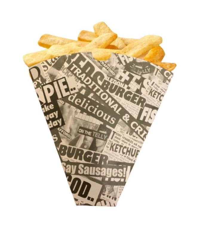 1000 News Print Newspaper Design Chip Shop Cones - Catering - Express delivery Available