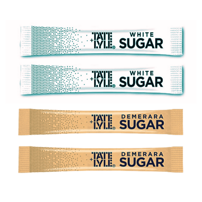 sugar, sticks, sachets, fairtrade, white, brown demerera, tate lyle