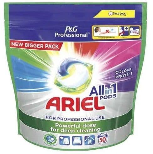Ariel Professional All-In-1 Pods Washing Liquid Laundry Detergent Color, 50 washes