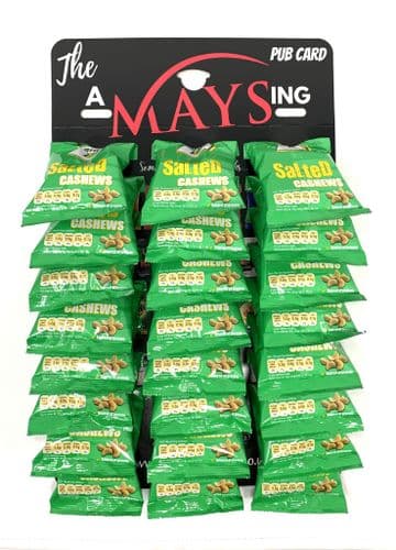 Big D Cashew Nuts on a 24 Pack Jumbo Pub Card - 24 x 30g Cashews Novelty Gift