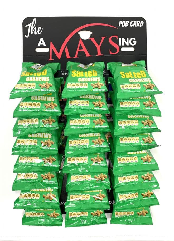 Big D Cashew Nuts on a 24 Pack Jumbo Pub Card - 24 x 30g Cashews Novelty Gift