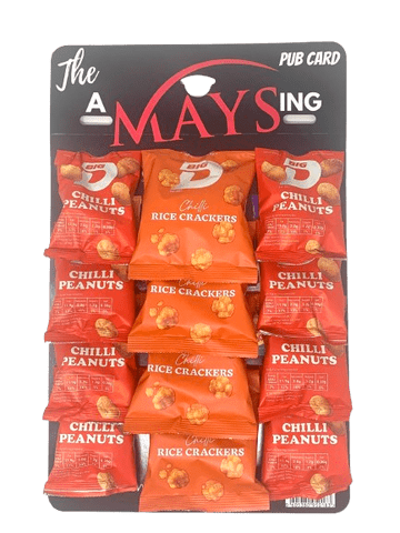 Big D Chilli Peanuts & Rice Crackers 12 Pack 'Chilli Fest AMaysing Pub Card' Mix
