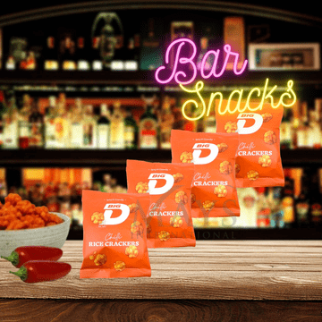 Big D | Chilli Rice Crackers | 4 x 40g Vegan Snacks Spicy and Crunch