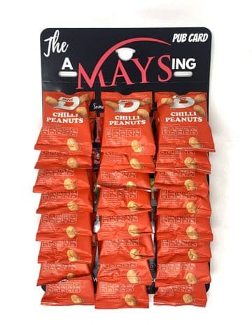 Big D Nuts 24 x 50g Packs Chilli Peanuts on 'AMaysing' Pub Snack Card