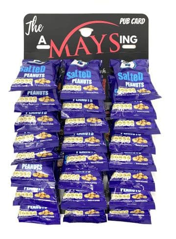 Big D Nuts on a Pub Card - Salted Dry Roasted Cashews or Mixed Peanuts