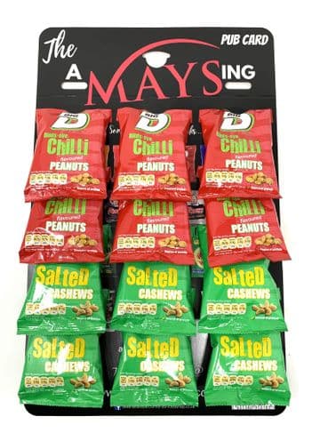 Big D 'Salty n Spicy' Cashew Nuts & Chilli Peanuts 12 Packs Mix on Pub Card