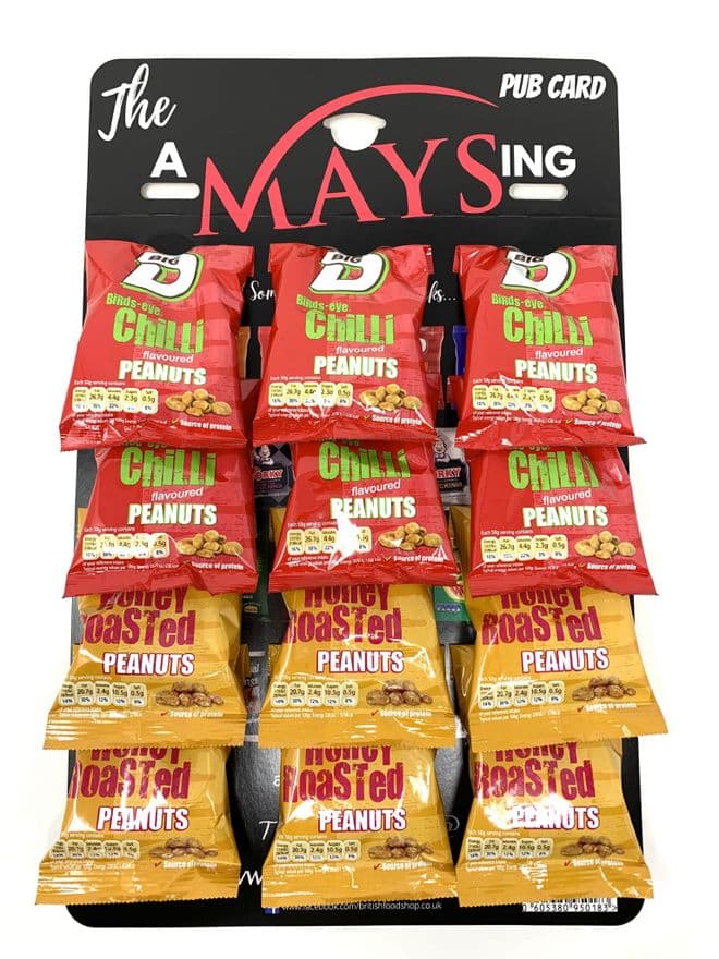 Big D 'Sweet n Spicy' Honey Roasted & Chilli Nuts Peanuts on Pub Card 12 x 50g