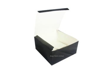 Black Disposable Takeaway Cardboard Burger Boxes Fast Food Packaging BBQ Parties