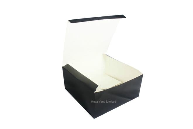 Black Disposable Takeaway Cardboard Burger Boxes Fast Food Packaging BBQ Parties