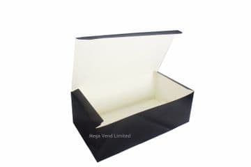 Black Disposable Takeaway Cardboard Chicken Meal Box Fast Food Lid Packaging