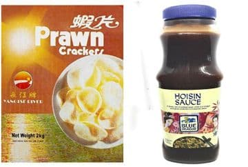 Blue Dragon Hoisin Sauce 1 Litre Tub + Prawn Crackers 2kg - Chinese Cuisine