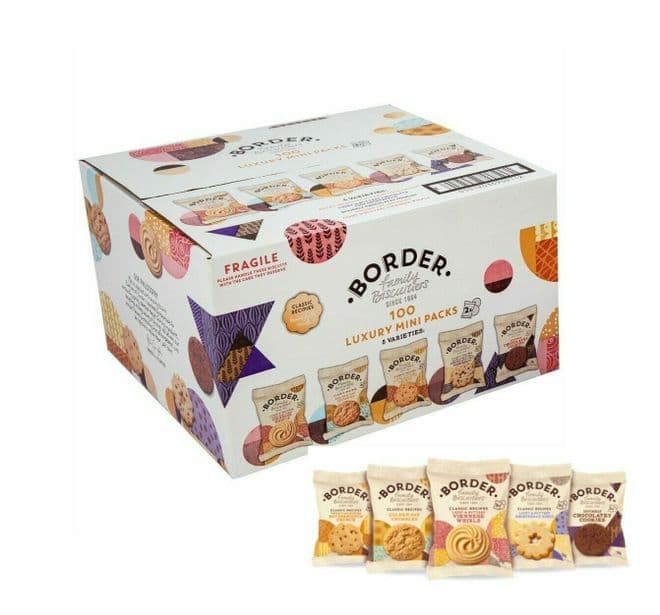 Border Biscuits Luxury 5 Assorted Varieties - Case of 100 Packs of 2 Cookies