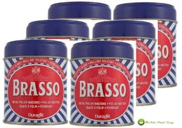 Brasso Duraglit Metal Polish Wadding - Case of 6 x 75g Cans UK Freepost