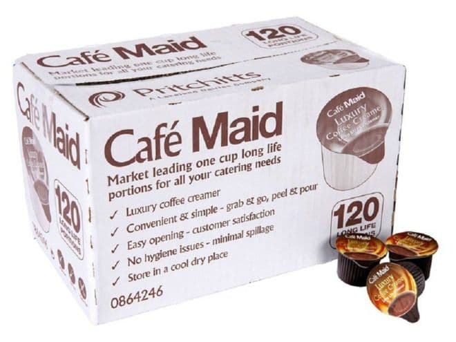 COFFEE COMPLIMENT, COFFEE CREAMER, LONG LIFE MILK, UHT, POTS, JIGGERS, BRITISH, UK, FOOD, BRITISH FOOD SHOP, MILK, CREAM