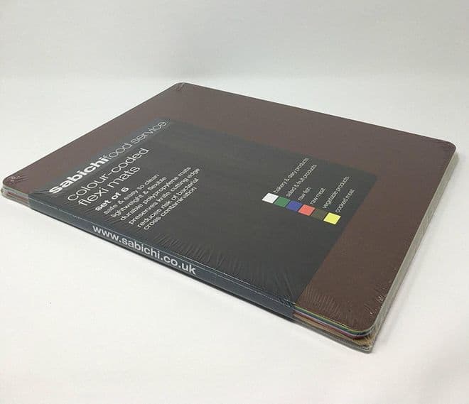 Chopping Boards - Sabichi Food Service Colour-Coded Flexi Mats - Set of 6