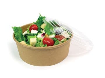 Disposable Takeaway 750ml Salad Box Bowls + Lids Recyclable Fast Food Packaging